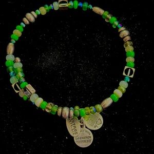 ALEX AND ANI RETIRED “ ASHBURY” VINTAGE66 Beaded Bracelet with Silver Charms